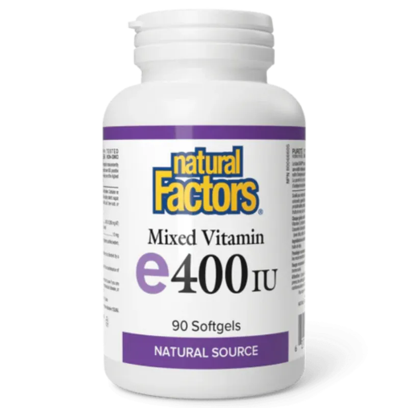 Natural Factors 내추럴 팩터스 혼합 비타민 E 400 IU 천연 공급원, 90 소프트젤 | 매일 업데이트되는 특가 상품 | VITASHOP