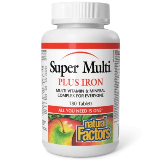 Natural Factors Super Multi Plus Iron, 180 Tablets | Unbeatable Prices, Daily Deals | VITASHOP