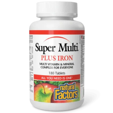 Natural Factors Super Multi Plus Iron, 180 Tablets | Unbeatable Prices, Daily Deals | VITASHOP