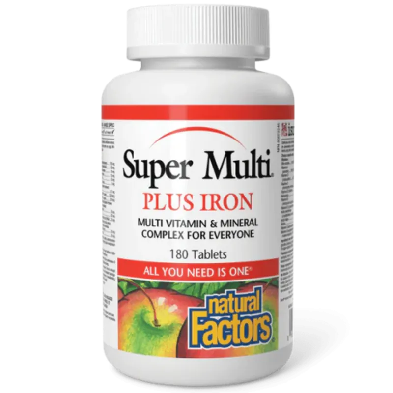 Natural Factors Super Multi Plus Iron, 180 Tablets | Unbeatable Prices, Daily Deals | VITASHOP
