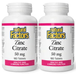 Natural Factors [2 for Deal] 내추럴 팩터스 구연산아연 50mg, 180정 | 매일 업데이트되는 특가 상품 | VITASHOP