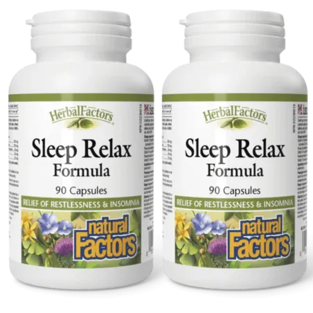 Natural Factors [2 for Deal] HerbalFactors Sleep Relax Formula, 90 Capsules | Unbeatable Prices, Daily Deals | VITASHOP