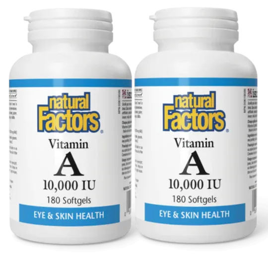 Natural Factors [2 for Deal] 내추럴 팩터스 비타민 A 10000 IU, 180 소프트젤 | 매일 업데이트되는 특가 상품 | VITASHOP