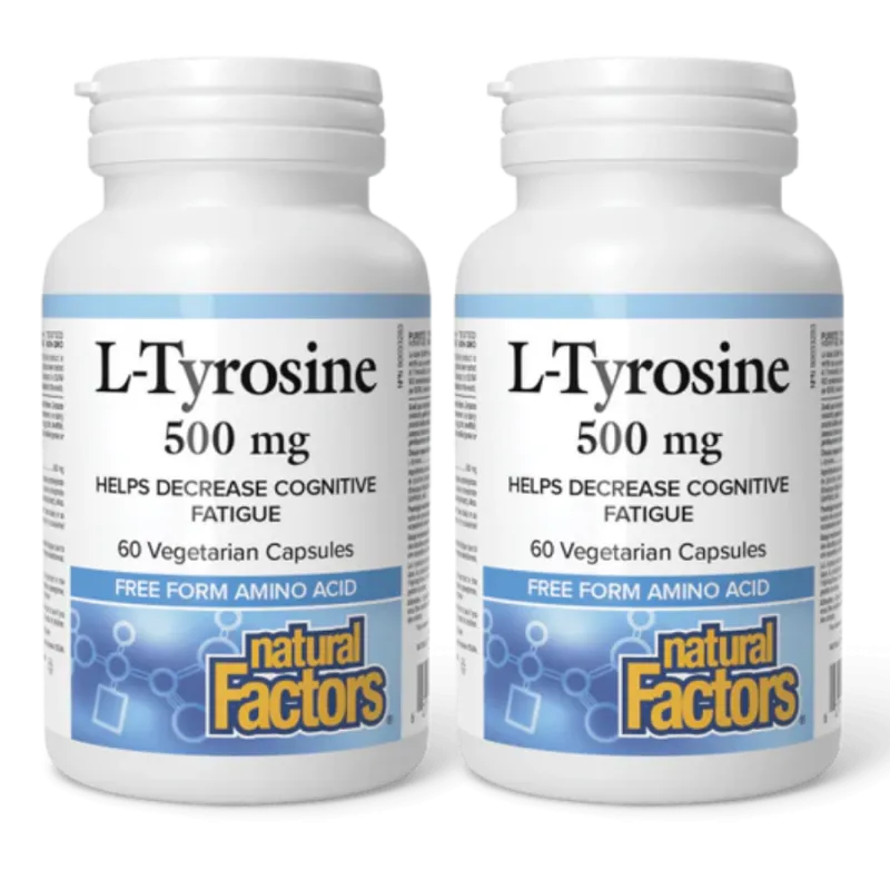 L-Tyrosine 500 mg, 60 Capsules Végétariennes | Safest & Easiest Shopping Vitamins Online | VITASHOP