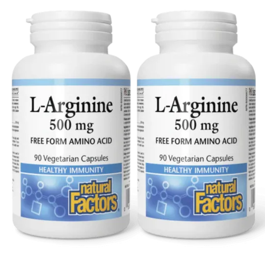 Natural Factors L-Arginine 500 mg, 90 Vegetarian Capsules | Unbeatable Prices, Daily Deals | VITASHOP