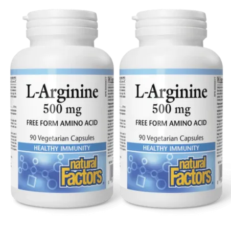 Natural Factors L-Arginine 500 mg, 90 Vegetarian Capsules | Unbeatable Prices, Daily Deals | VITASHOP