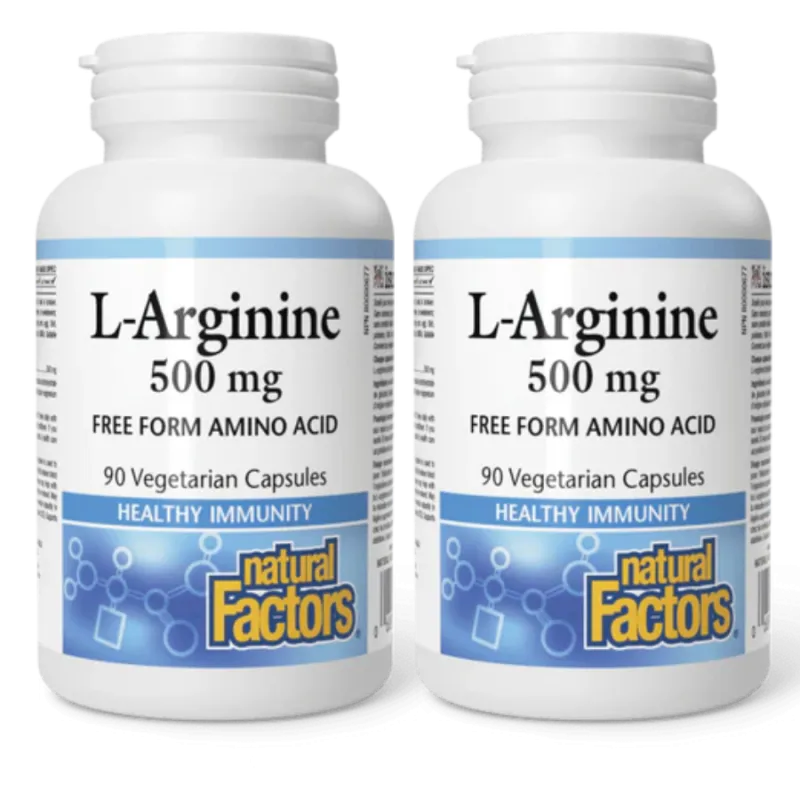 Natural Factors L-Arginine 500 mg, 90 Vegetarian Capsules | Unbeatable Prices, Daily Deals | VITASHOP
