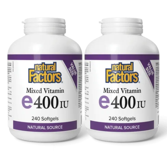 Natural Factors [2 for Deal] 내추럴 팩터스 혼합 비타민 E 400 IU 천연 공급원, 240 소프트젤 | 매일 업데이트되는 특가 상품 | VITASHOP