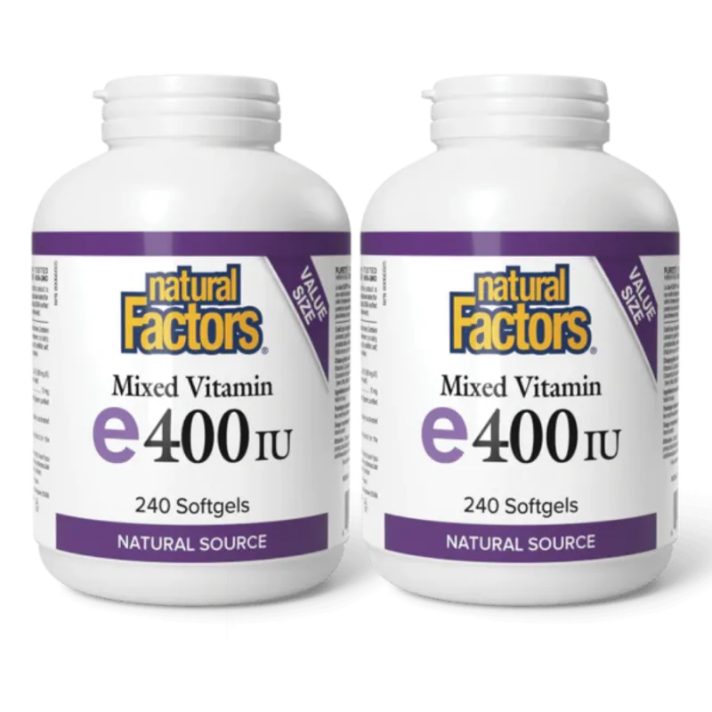 Natural Factors [2 for Deal]  混合维生素 E 400 IU 天然来源, 240 咀软胶囊 | 每天不同折扣, 全网最低价格 | 种类齐全的保健品店铺 VITASHOP, 只有你想不到, 没有你买不到 !