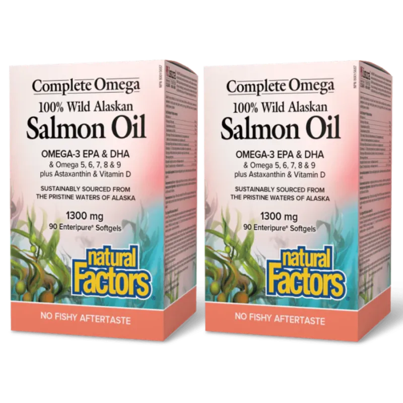 OmegaFactors Complete Omega 100% Huile de saumon sauvage d’Alaska 1300 mg | Safest & Easiest Shopping Vitamins Online | VITASHOP