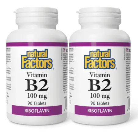 Natural Factors [2 for Deal] Vitamin B2 100 mg, 90 Tablets | Unbeatable Prices, Daily Deals | VITASHOP