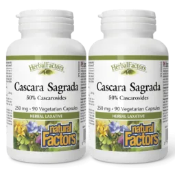 Natural Factors [2 for Deal] 허벌팩터스 카스카라 사그라다 250 mg, 베지 캡슐 90정 | 매일 업데이트되는 특가 상품 | VITASHOP