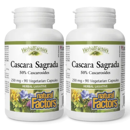 Natural Factors [2 for Deal] 허벌팩터스 카스카라 사그라다 250 mg, 베지 캡슐 90정 | 매일 업데이트되는 특가 상품 | VITASHOP