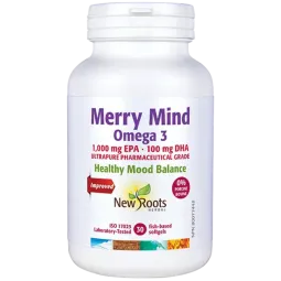 New Roots Merry Mind Omega 3 1,000 mg EPA 100 mg DHA 30 Softgels | Unbeatable Prices, Daily Deals | VITASHOP