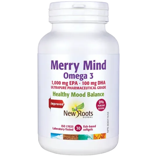 New Roots Merry Mind Omega 3 1,000 mg EPA 100 mg DHA 30 Softgels | 每天不同折扣, 全网最低价格 | 种类齐全的保健品店铺 VITASHOP, 只有你想不到, 没有你买不到 !