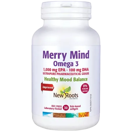New Roots Merry Mind Omega 3 1,000 mg EPA 100 mg DHA 30 Softgels | 每天不同折扣, 全网最低价格 | 种类齐全的保健品店铺 VITASHOP, 只有你想不到, 没有你买不到 !