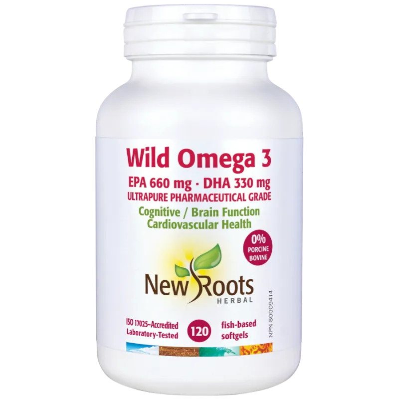 New Roots Wild Omega 3 EPA 660 mg DHA 330 mg 120 Softgels | Unbeatable Prices, Daily Deals | VITASHOP