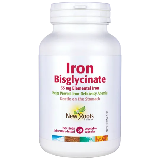 New Roots Iron Bisglycinate 35 mg Elemental 30 Capsules | 每天不同折扣, 全网最低价格 | 种类齐全的保健品店铺 VITASHOP, 只有你想不到, 没有你买不到 !