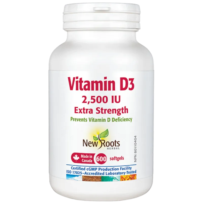 New Roots Vitamin D3 2,500 IU Extra Strength 600 Softgels | 每天不同折扣, 全网最低价格 | 种类齐全的保健品店铺 VITASHOP, 只有你想不到, 没有你买不到 !