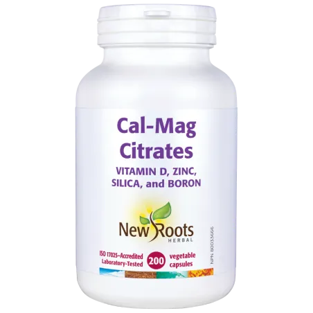 New Roots Cal-Mag Citrates Vitamin D, Zinc, Silica, and Boron 200 Capsules | Unbeatable Prices, Daily Deals | VITASHOP