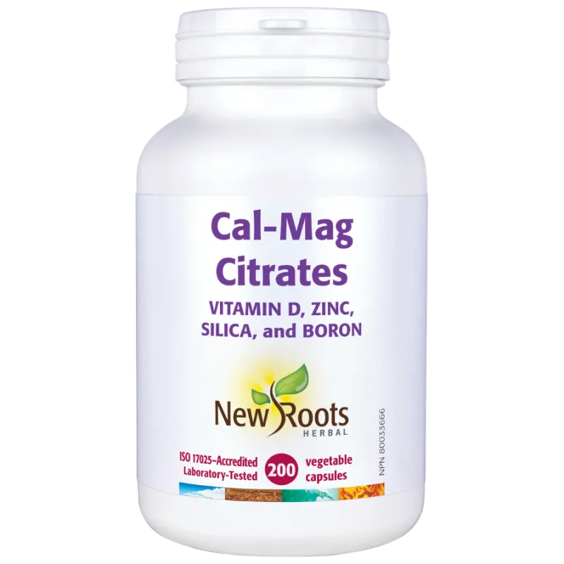 New Roots Cal-Mag Citrates Vitamin D, Zinc, Silica, and Boron 200 Capsules | Unbeatable Prices, Daily Deals | VITASHOP
