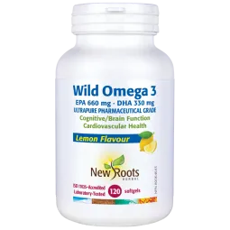 New Roots Wild Omega 3 EPA 660 mg DHA 330 mg Lemon Flavour 120 Softgels | Unbeatable Prices, Daily Deals | VITASHOP