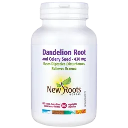 New Roots Dandelion Root and Celery Seed 430 mg 100 Capsules | Unbeatable Prices, Daily Deals | VITASHOP