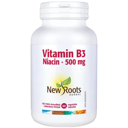 New Roots Vitamin B3 Niacin 500 mg 60 Capsules | 每天不同折扣, 全网最低价格 | 种类齐全的保健品店铺 VITASHOP, 只有你想不到, 没有你买不到 !