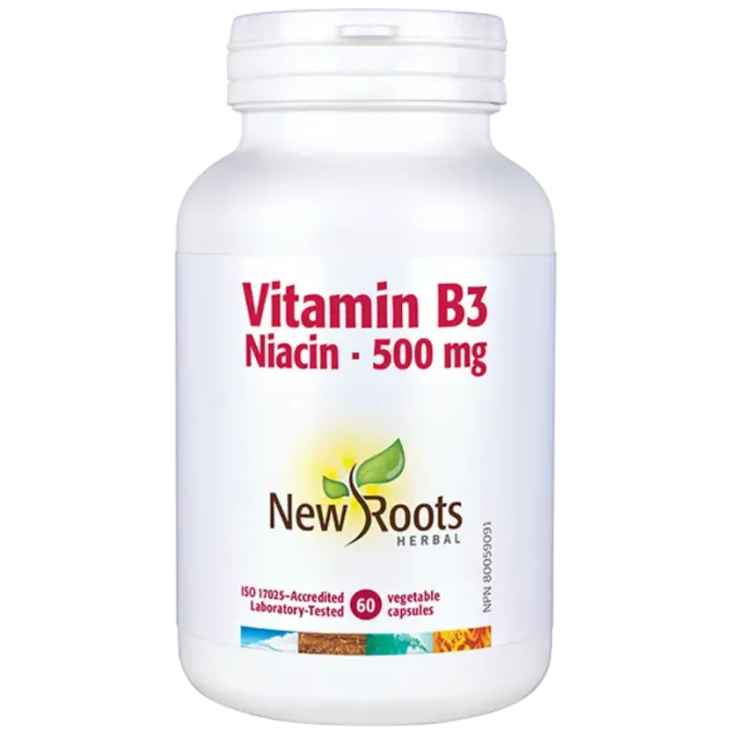 New Roots Vitamin B3 Niacin 500 mg 60 Capsules | 每天不同折扣, 全网最低价格 | 种类齐全的保健品店铺 VITASHOP, 只有你想不到, 没有你买不到 !