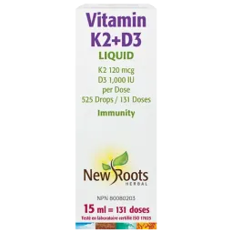 New Roots Vitamin K2+D3 Liquid 525 Drops 131 Doses 15 ml | 每天不同折扣, 全网最低价格 | 种类齐全的保健品店铺 VITASHOP, 只有你想不到, 没有你买不到 !