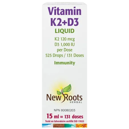 New Roots Vitamin K2+D3 Liquid 525 Drops 131 Doses 15 ml | 每天不同折扣, 全网最低价格 | 种类齐全的保健品店铺 VITASHOP, 只有你想不到, 没有你买不到 !