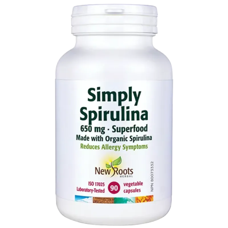New Roots Simply Spirulina 650 mg 90 Capsules | 每天不同折扣, 全网最低价格 | 种类齐全的保健品店铺 VITASHOP, 只有你想不到, 没有你买不到 !