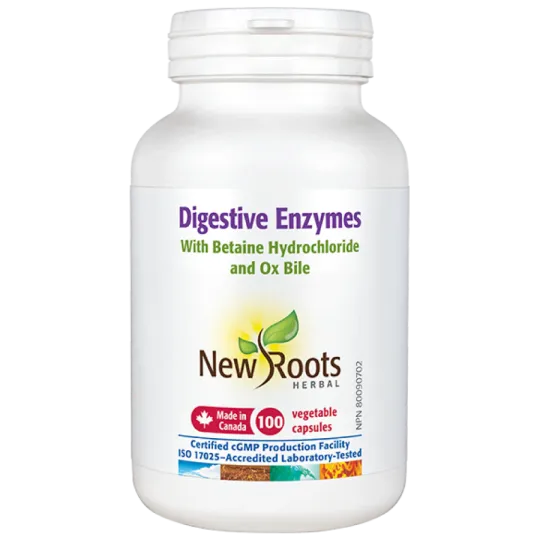 New Roots Digestive Enzymes With Betaine Hydrochloride 100 Capsules | 每天不同折扣, 全网最低价格 | 种类齐全的保健品店铺 VITASHOP, 只有你想不到, 没有你买不到 !