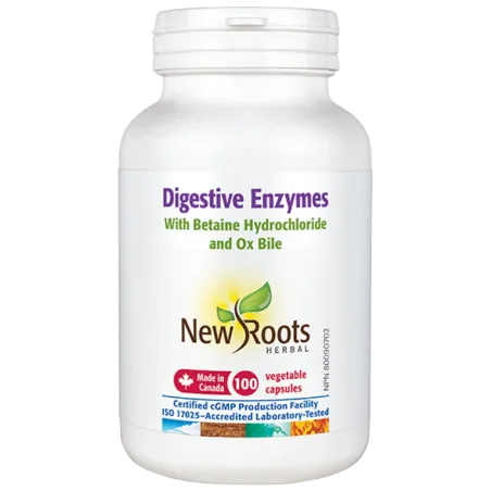 New Roots Digestive Enzymes With Betaine Hydrochloride 100 Capsules | 每天不同折扣, 全网最低价格 | 种类齐全的保健品店铺 VITASHOP, 只有你想不到, 没有你买不到 !