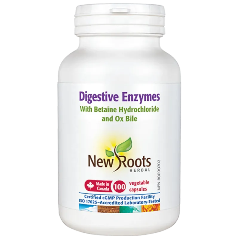 New Roots 뉴 루츠 Betaine Hydrochloride 100 캡슐 함유 소화 효소 | 매일 업데이트되는 특가 상품 | VITASHOP