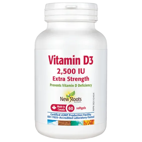 New Roots Vitamin D3 2,500 IU Extra Strength 60 Softgels | 每天不同折扣, 全网最低价格 | 种类齐全的保健品店铺 VITASHOP, 只有你想不到, 没有你买不到 !