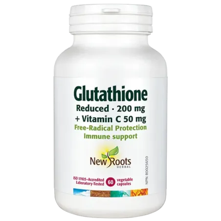 New Roots Glutathione Reduced 200 mg + Vitamin C 50 mg 60 Capsules | Unbeatable Prices, Daily Deals | VITASHOP