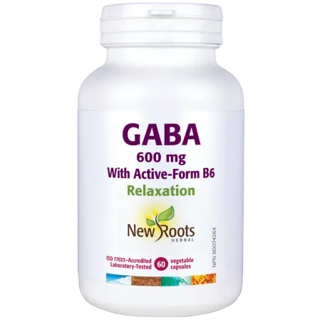 New Roots 뉴 루츠 활성화된 B6 60 캡슐이 포함된 GABA 600mg | 매일 업데이트되는 특가 상품 | VITASHOP