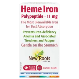 New Roots Heme Iron Polypeptide 11 mg 60 Capsules | 每天不同折扣, 全网最低价格 | 种类齐全的保健品店铺 VITASHOP, 只有你想不到, 没有你买不到 !