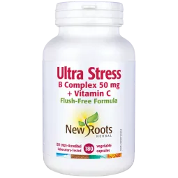 New Roots Ultra Stress B Complex 50 mg + Vitamin C 180 Capsules | Unbeatable Prices, Daily Deals | VITASHOP