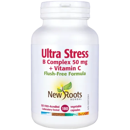 New Roots Ultra Stress B Complex 50 mg + Vitamin C 180 Capsules | Unbeatable Prices, Daily Deals | VITASHOP