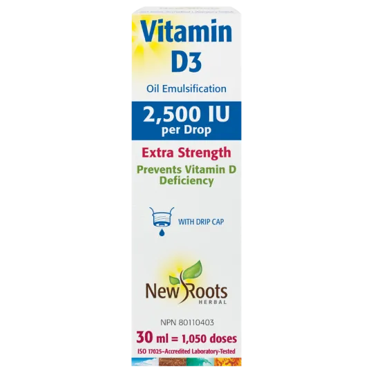New Roots Vitamin D3 2,500 IU Extra Strength Liquid 30 ml | Unbeatable Prices, Daily Deals | VITASHOP