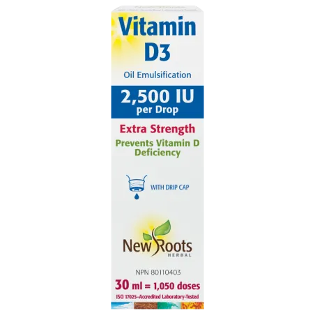 New Roots Vitamin D3 2,500 IU Extra Strength Liquid 30 ml | Unbeatable Prices, Daily Deals | VITASHOP