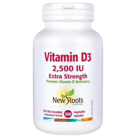 New Roots Vitamin D3 2,500 IU Extra Strength 360 Capsules | 每天不同折扣, 全网最低价格 | 种类齐全的保健品店铺 VITASHOP, 只有你想不到, 没有你买不到 !