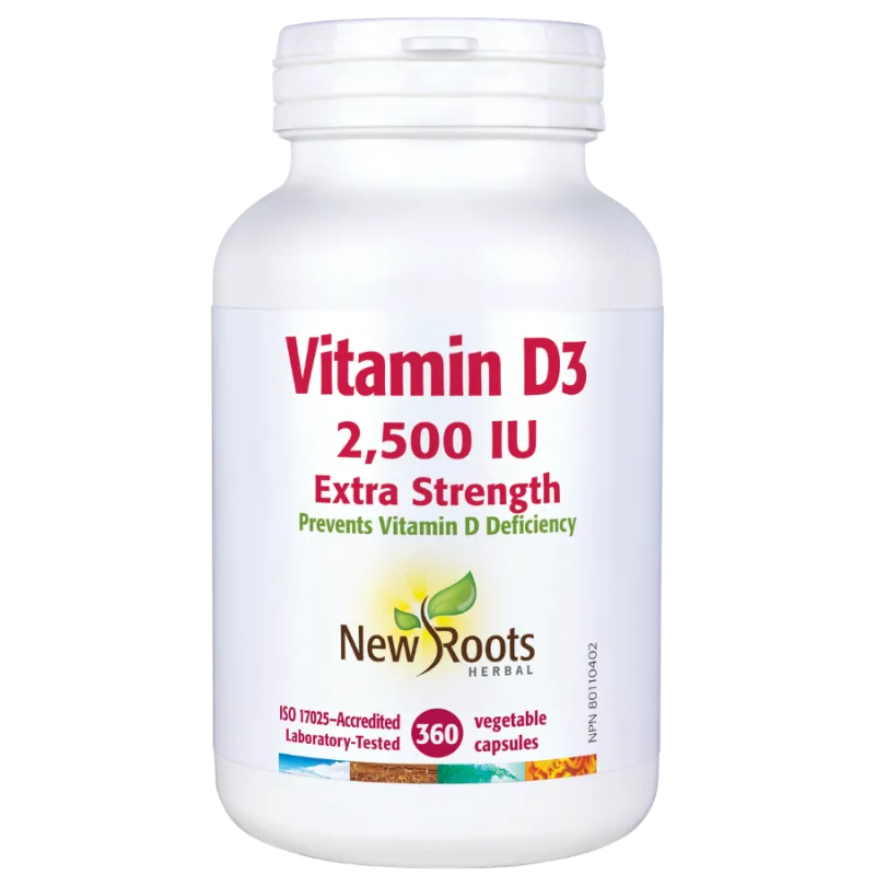 New Roots 뉴 루츠 비타민 D3 2,500IU 엑스트라 스트렝스 360캡슐 | 매일 업데이트되는 특가 상품 | VITASHOP