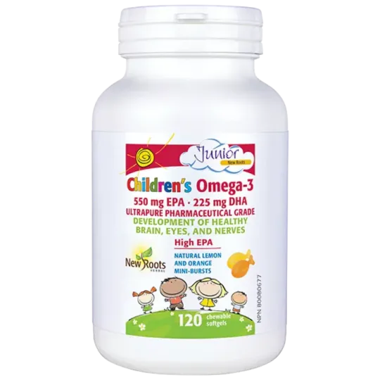 New Roots 뉴 루츠 어린이용 오메가-3 550mg EPA 225mg DHA 120츄어블 소프트젤 | 매일 업데이트되는 특가 상품 | VITASHOP