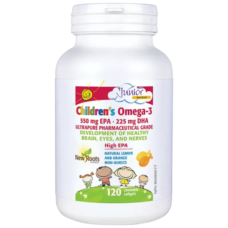 New Roots Children’s Omega-3 550 mg EPA 225 mg DHA 120 chewable Softgels | Unbeatable Prices, Daily Deals | VITASHOP