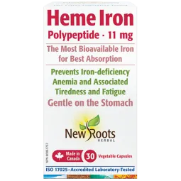 New Roots Heme Iron Polypeptide 11 mg 30 Capsules | 每天不同折扣, 全网最低价格 | 种类齐全的保健品店铺 VITASHOP, 只有你想不到, 没有你买不到 !