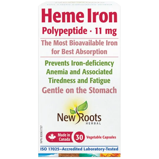 New Roots Heme Iron Polypeptide 11 mg 30 Capsules | 每天不同折扣, 全网最低价格 | 种类齐全的保健品店铺 VITASHOP, 只有你想不到, 没有你买不到 !