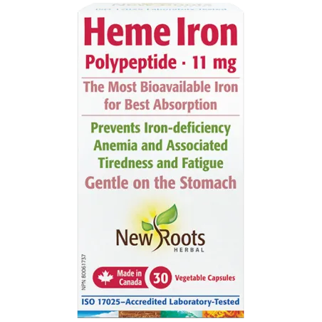 New Roots Heme Iron Polypeptide 11 mg 30 Capsules | 每天不同折扣, 全网最低价格 | 种类齐全的保健品店铺 VITASHOP, 只有你想不到, 没有你买不到 !